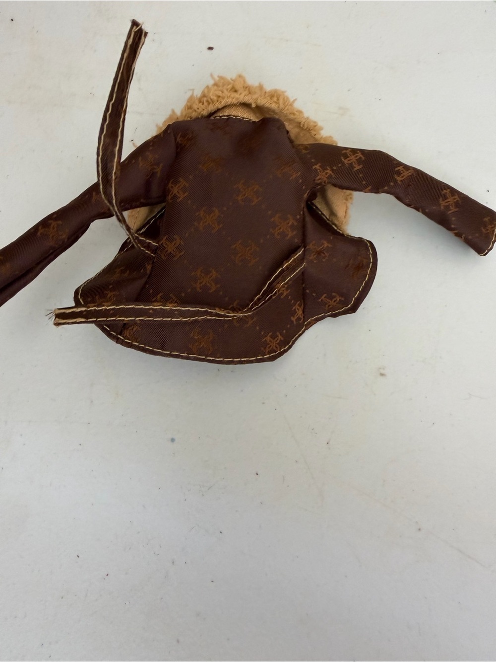 Matell My Scene Barbie Jacket Brown Logo Faux Fur Trim